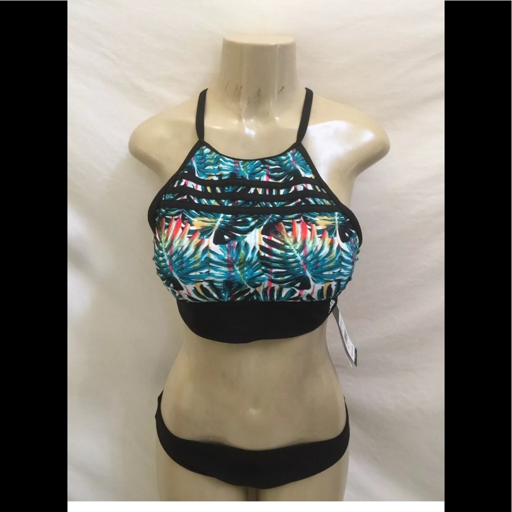 NWT Adidas Women’s Size L Painted Palms 2pc Bikini - Picture 2 of 11